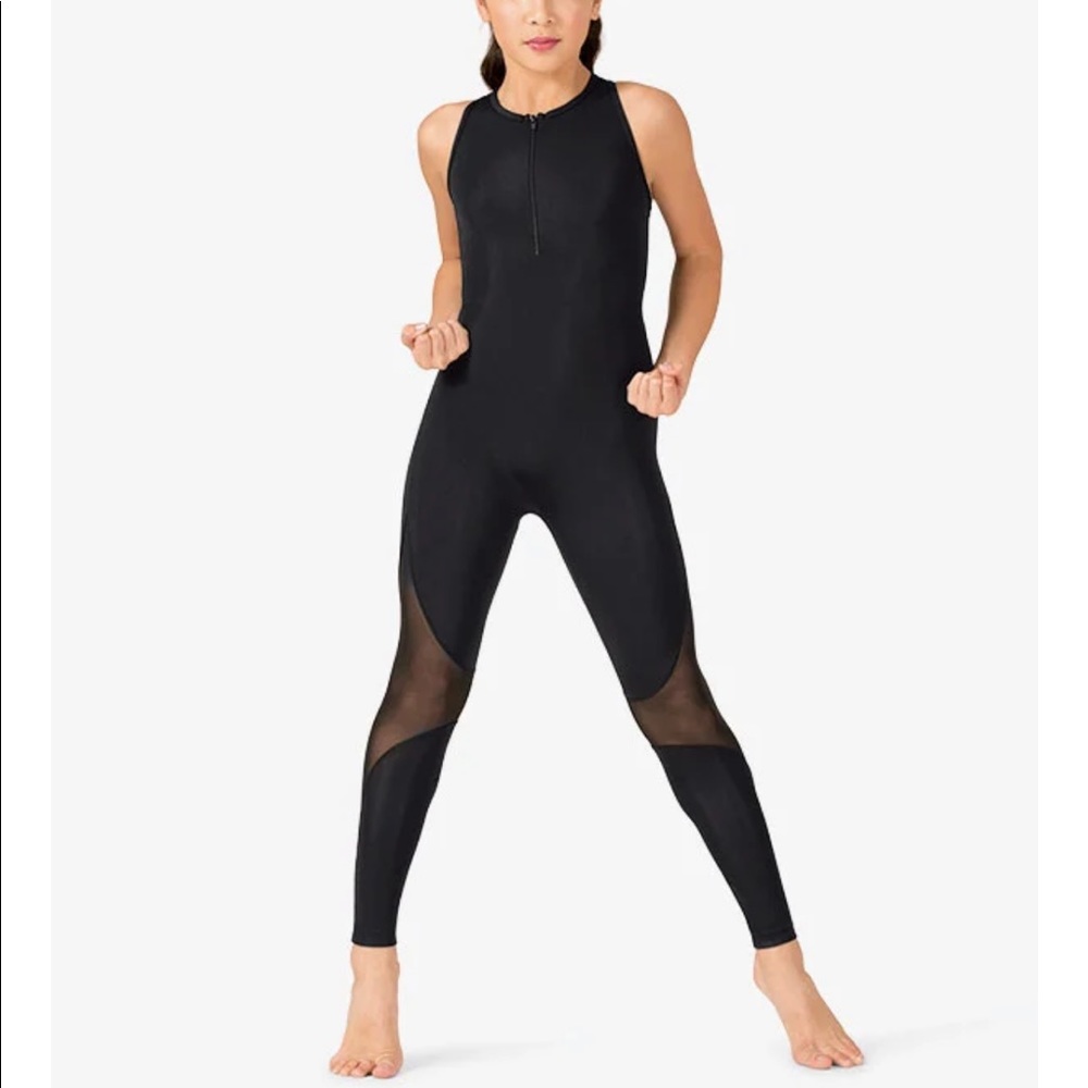 Mariia Womens “Nicoleta” Mesh Leg Insert Tank Unitard
